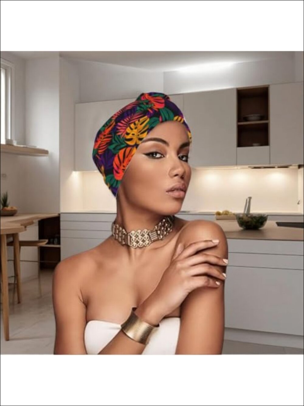 Pre-Tied Head Scarf Hat Sleep Cap Hair Bonnet Chemo Cancer Cap Stretch Polyester - Picture 5 of 6